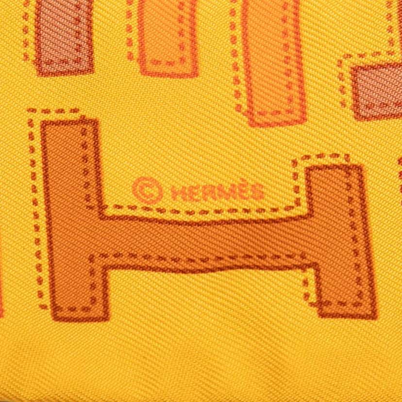 Hermès H Silk  Twilly Scarf Orange Silk Good condition - Back View