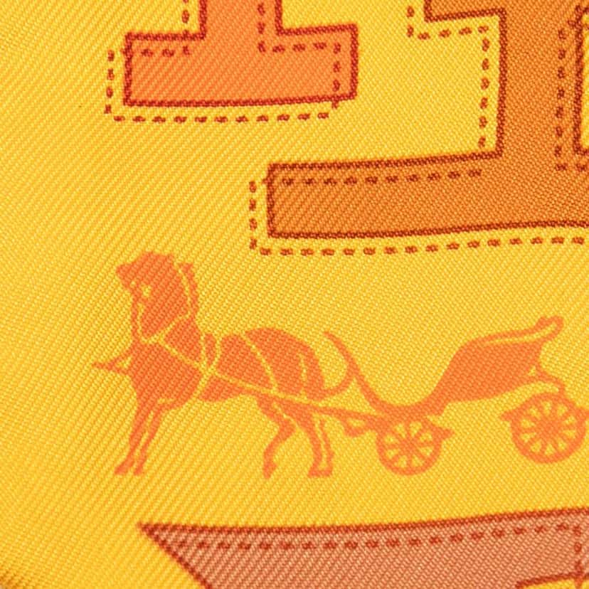 Hermès H Silk  Twilly Scarf Orange Silk Good condition - Inside View