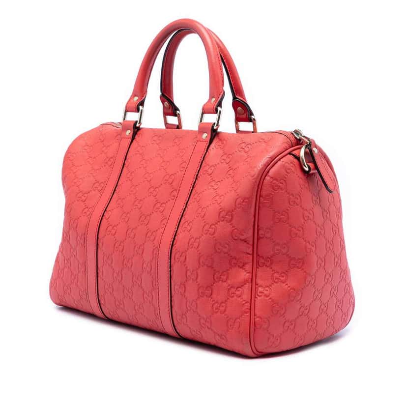 Gucci Medium Guccissima Joy Boston Bag Red Leather Good condition - Back View