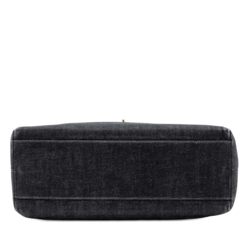 Chanel CC Denim Kelly Top Handle Bag Black Denim Good condition - Inside View