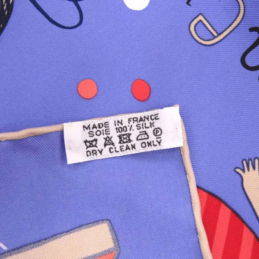 Hermès Les Confessions Silk Scarf 90 Purple Silk Good condition - Inside View