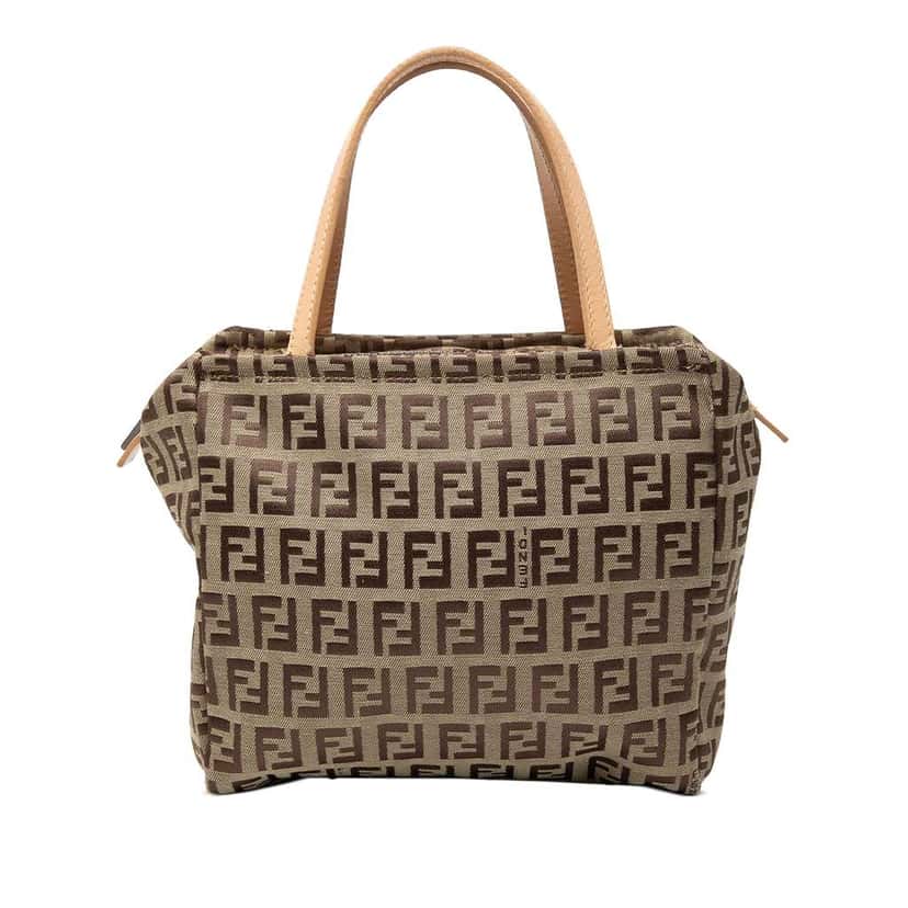 Fendi Zucchino Canvas Handbag Brown Canvas Good condition - Front View