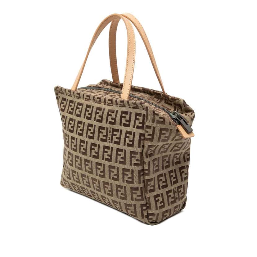 Fendi Zucchino Canvas Handbag Brown Canvas Good condition - Back View