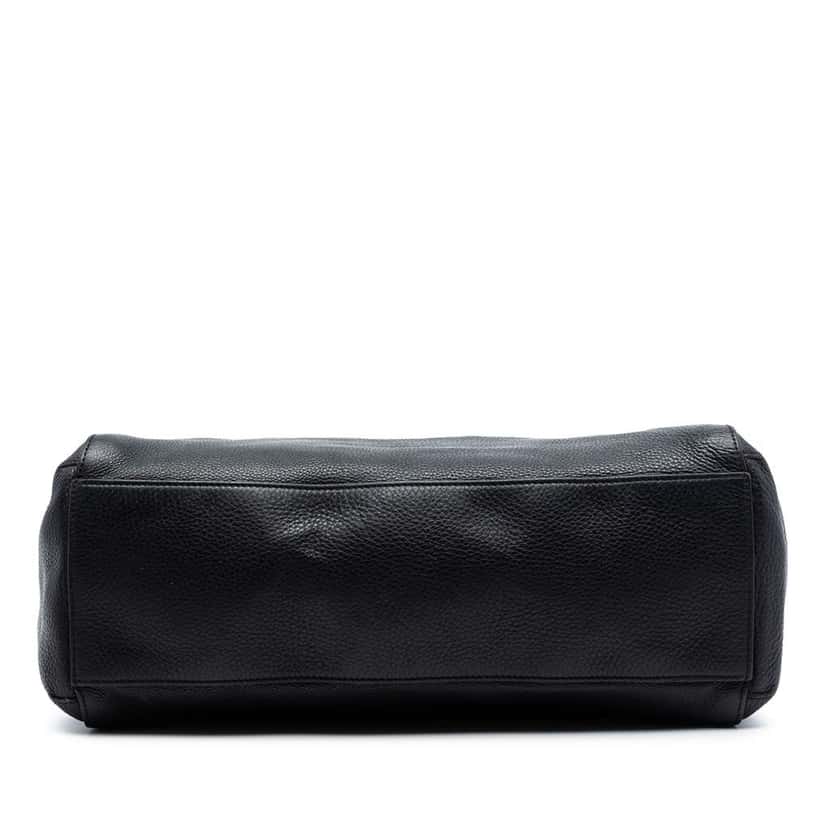 Gucci Pebbled Leather Lady Tassel Tote Black Leather Good condition - Inside View