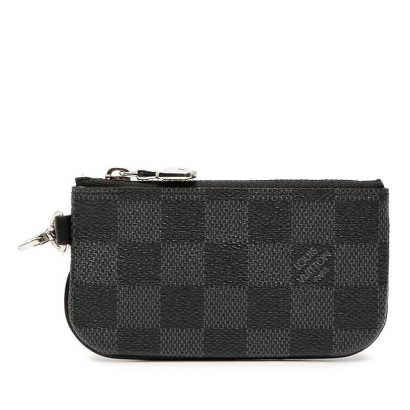 Louis Vuitton Damier Graphite Coin Pouch Black Good condition - Front View