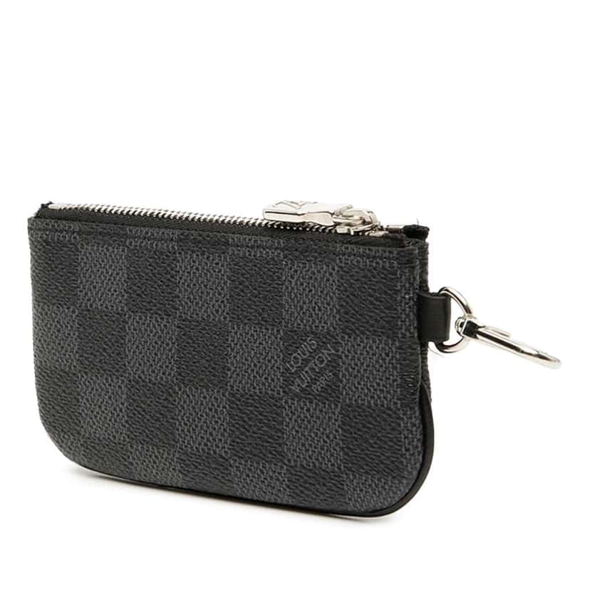 Louis Vuitton Damier Graphite Coin Pouch Black Good condition - Back View