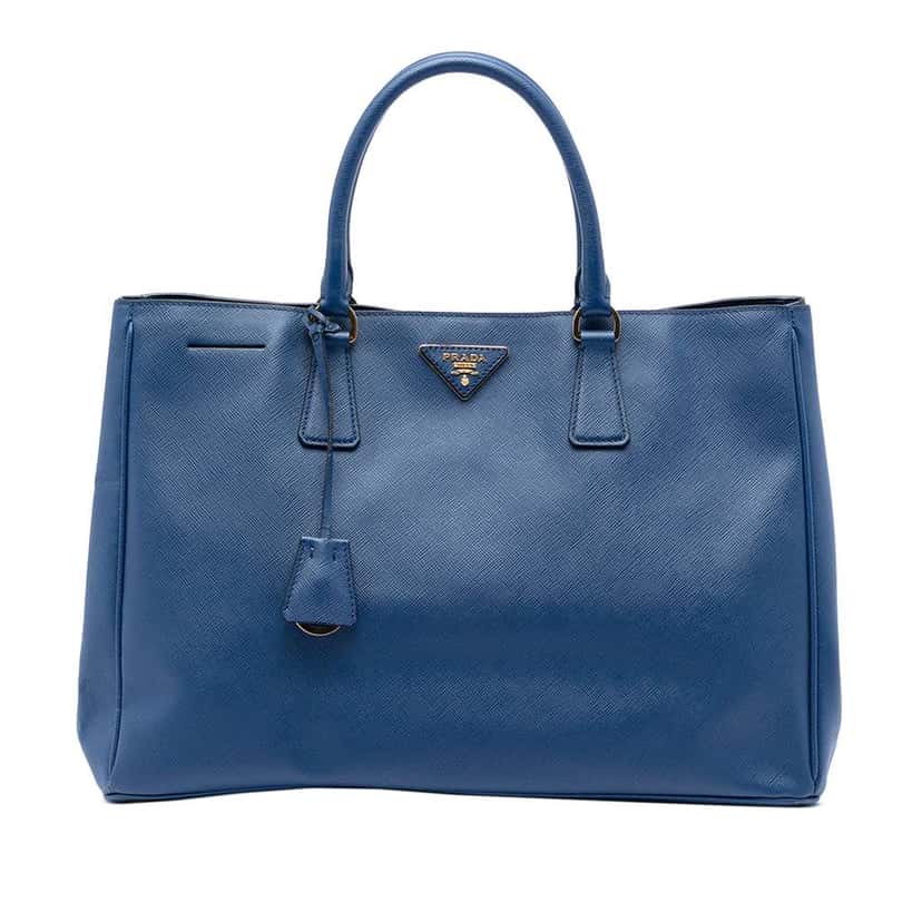 Prada Large Saffiano Lux Galleria Tote Blue Leather Good condition - Front View