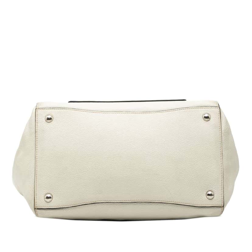 Prada Vitello Daino Front Pocket Open Convertible Tote White Leather Good condition - Inside View