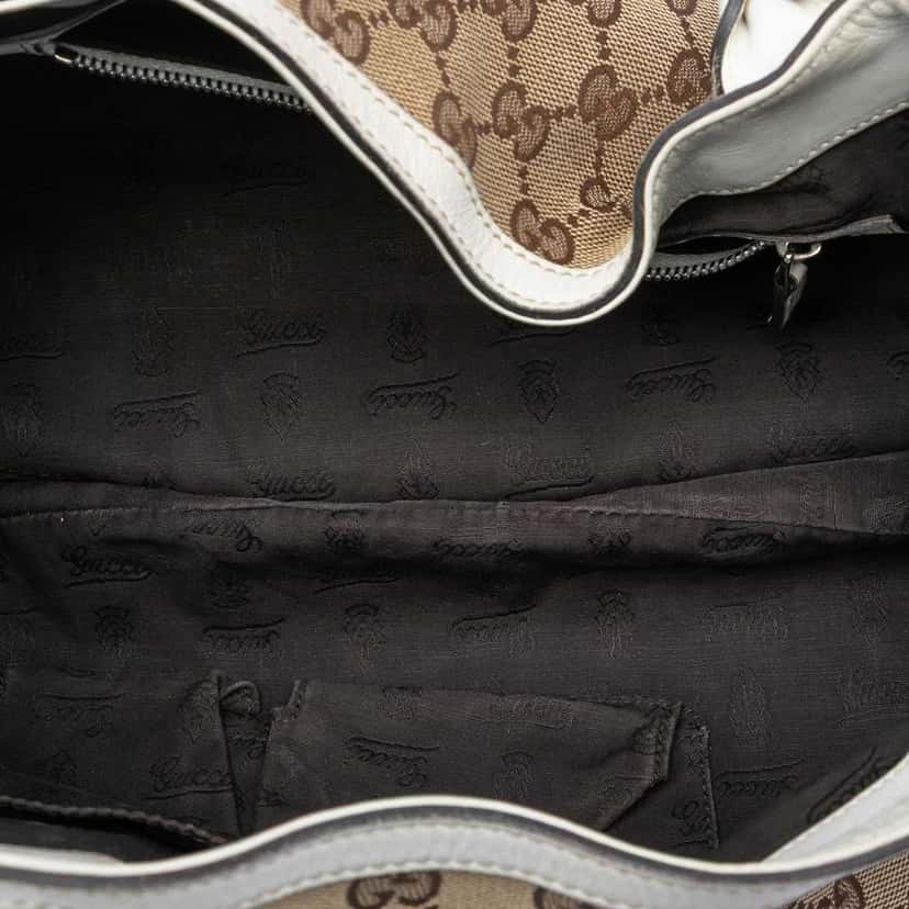 Gucci GG Canvas Web Match Ball Tote Beige Good condition - Model View