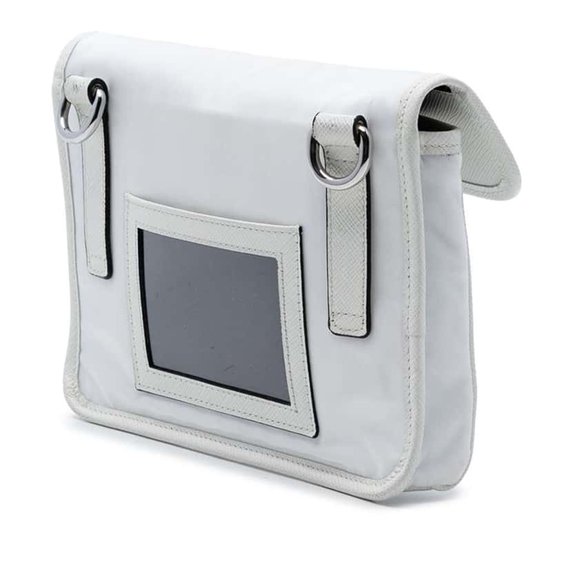 Prada Saffiano Trimmed Re Nylon Smartphone Case White Good condition - Back View