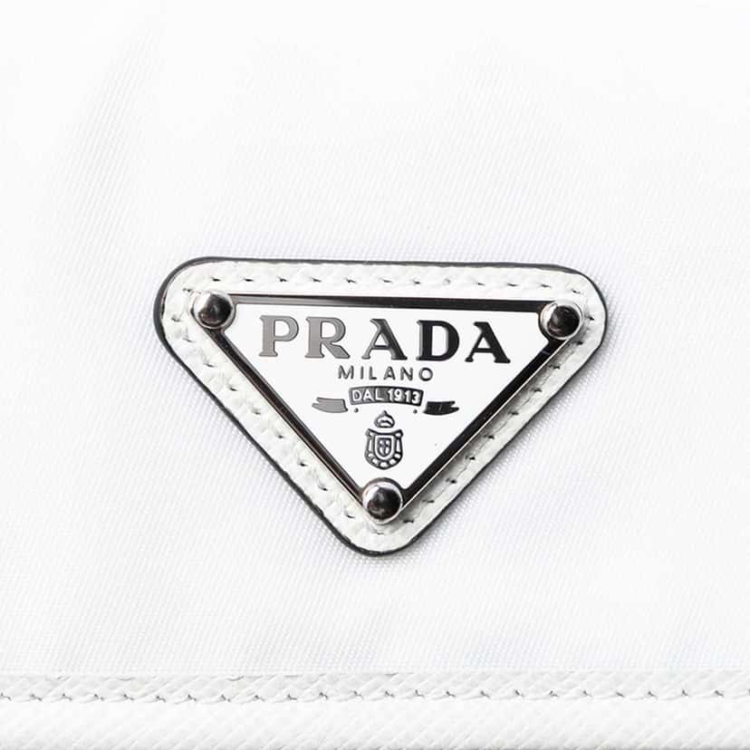 Prada Saffiano Trimmed Re Nylon Smartphone Case White Good condition - Box View