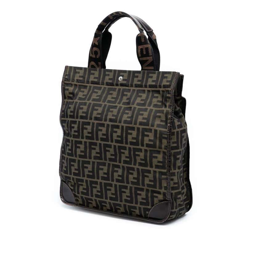 Fendi Zucca Canvas Shopping Tote Brown Canvas Good condition - Back View