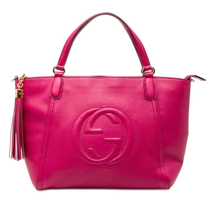 Gucci Small Calfskin Soho Cellarius Satchel Pink Leather Good condition - Front View