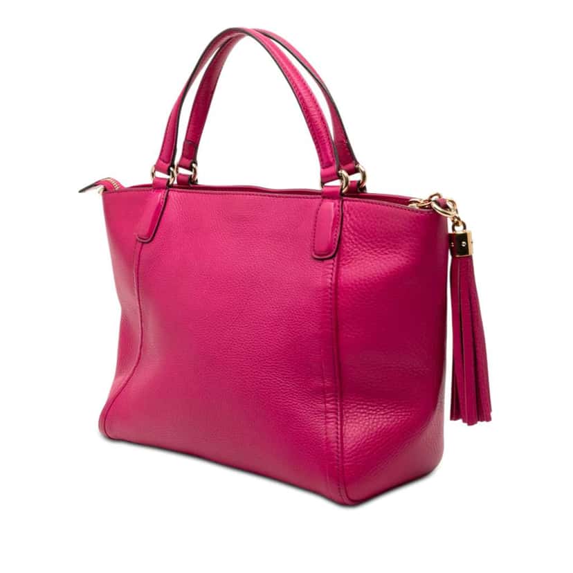 Gucci Small Calfskin Soho Cellarius Satchel Pink Leather Good condition - Back View
