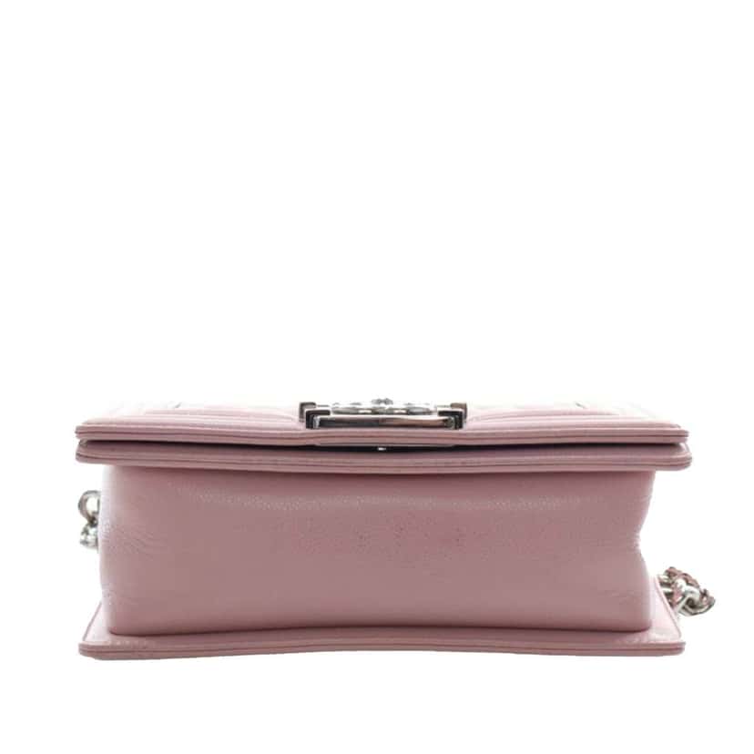 Chanel Small Quilted Caviar Boy Flap Pink Leather Good condition - Box View