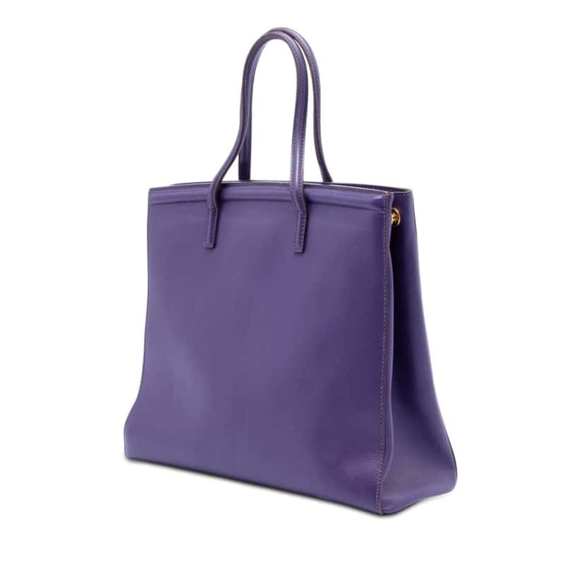 Prada Saffiano Lux Parabole Satchel Purple Leather Good condition - Back View