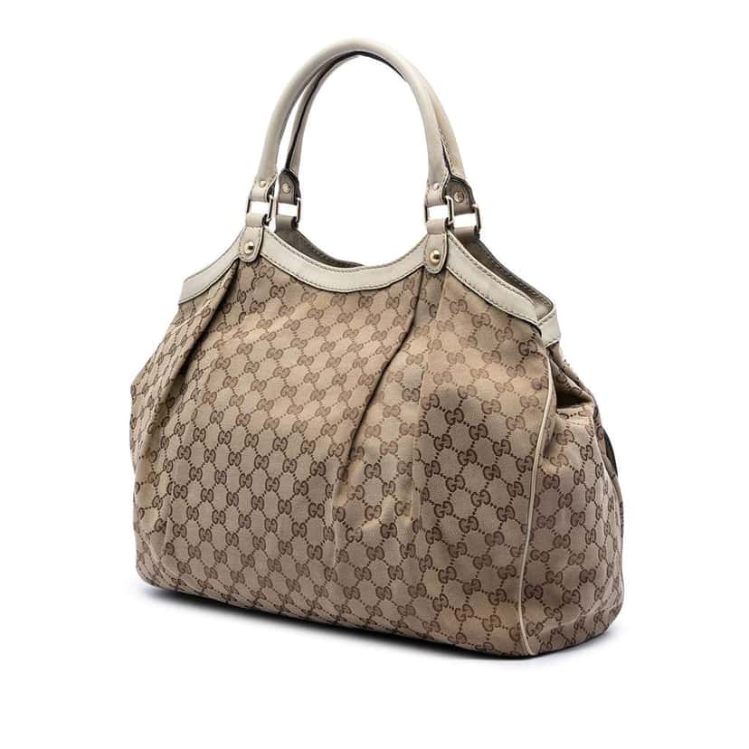 Gucci Large GG Canvas Sukey Tote Beige Good condition - Back View
