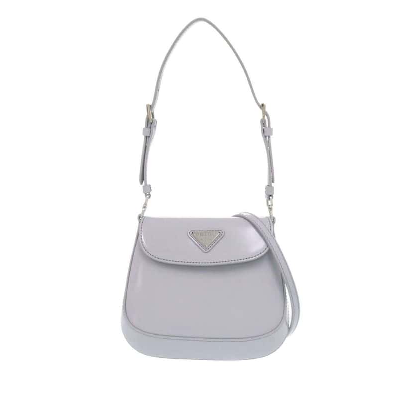 Prada Mini Spazzolato Cleo Crossbody Blue Leather Good condition - Front View