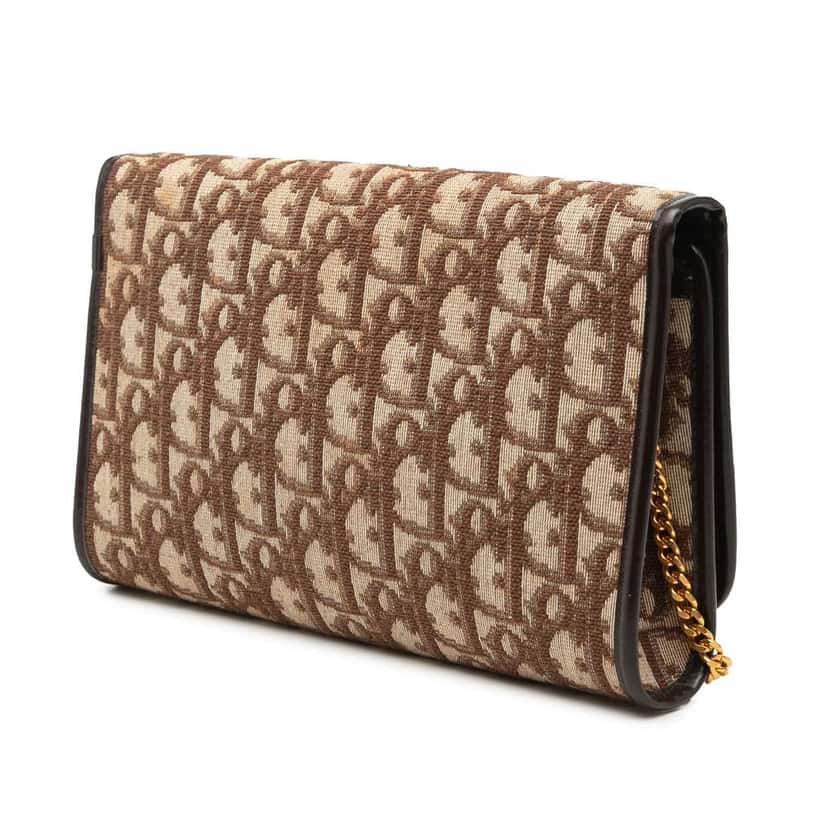 Dior Diorissimo Trotter Canvas Chain Shoulder Bag Brown Canvas Good condition - Back View