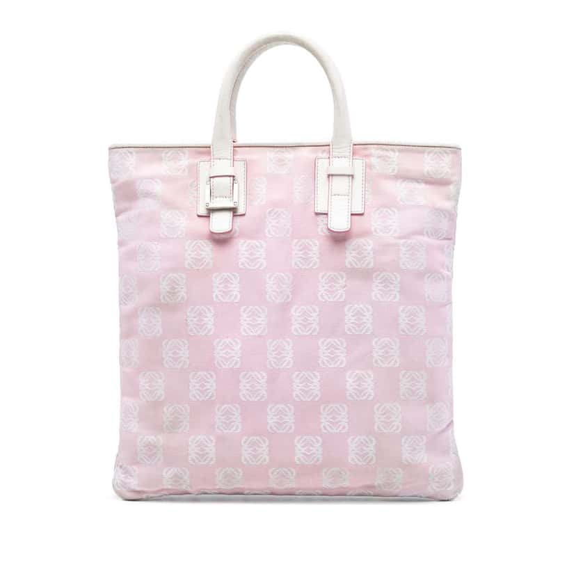 Loewe Anagram Canvas Tote Pink Canvas Good condition - Front View