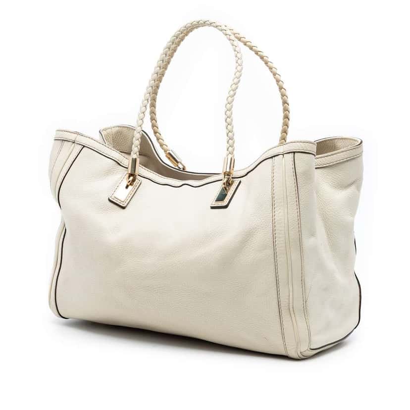 Gucci Medium Leather Bella Tote White Leather Good condition - Back View