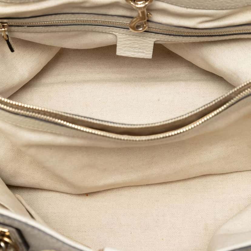 Gucci Medium Leather Bella Tote White Leather Good condition - Model View