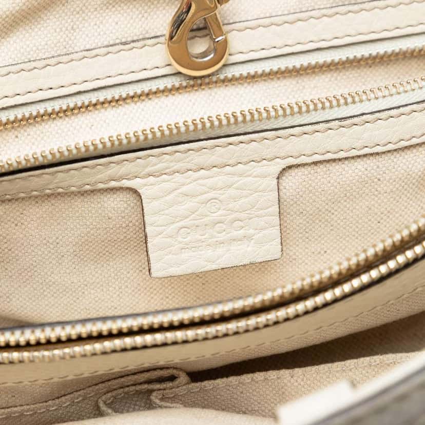 Gucci Medium Leather Bella Tote White Leather Good condition - Box View