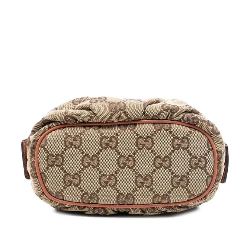 Gucci GG Canvas Bamboo Cosmetic Pouch Beige Good condition - Inside View