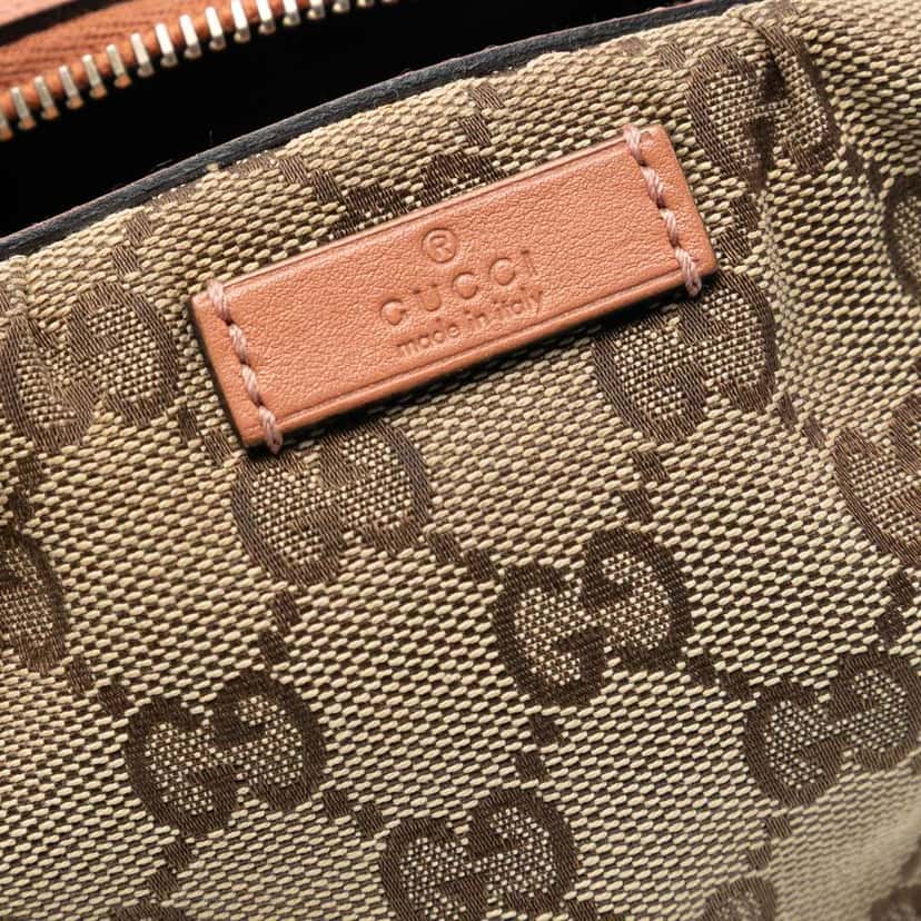 Gucci GG Canvas Bamboo Cosmetic Pouch Beige Good condition - Box View