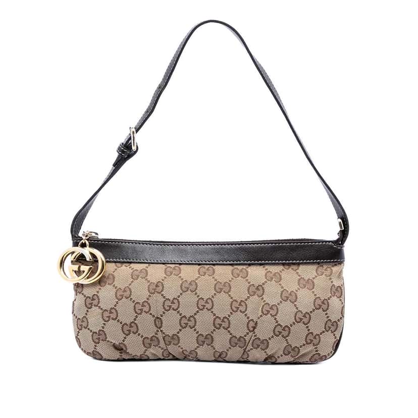Gucci GG Canvas Interlocking G Shoulder Bag Beige Good condition - Front View