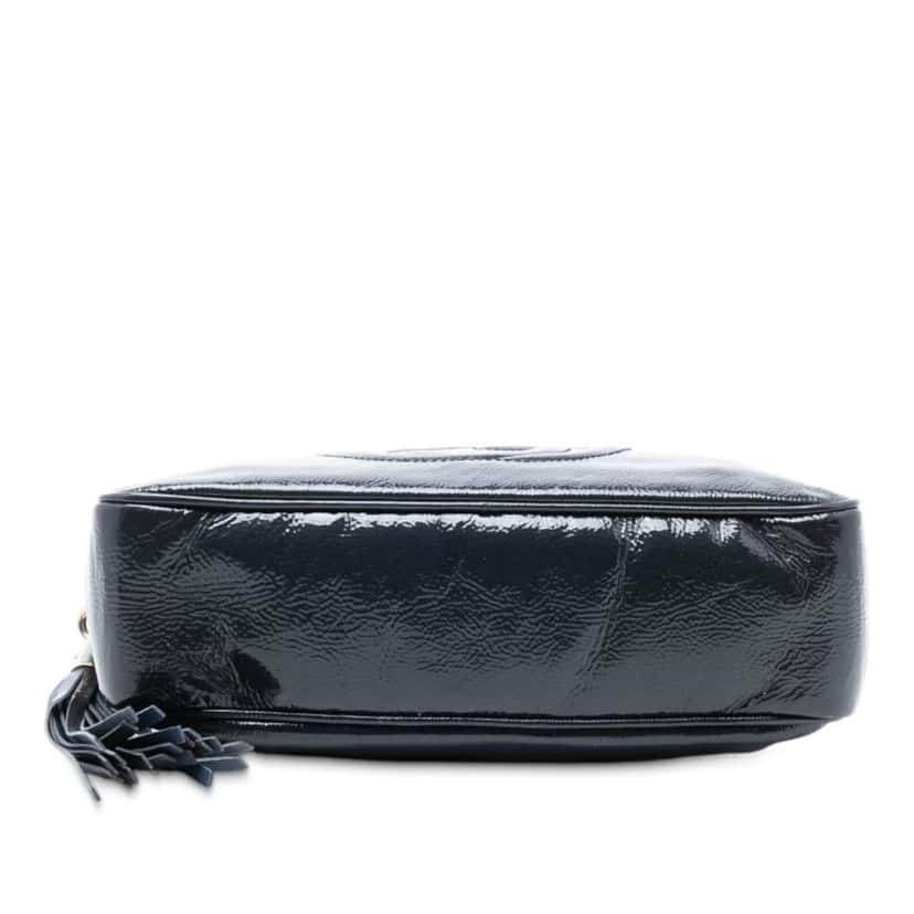 Gucci Patent Soho Chain Zip Shoulder Bag Blue Leather Good condition - Inside View