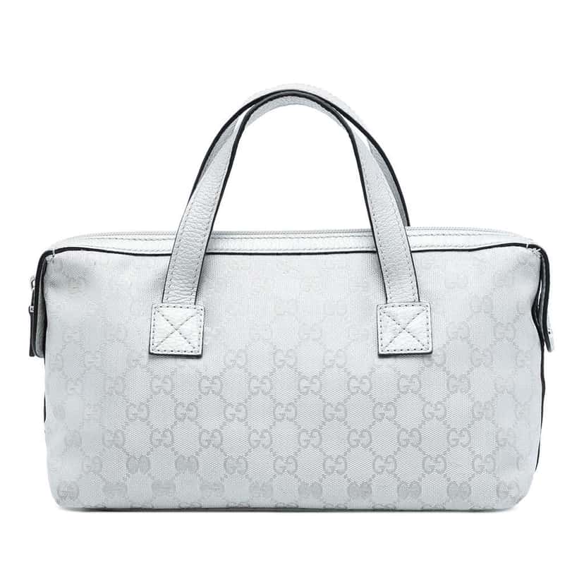 Gucci GG Canvas Handbag Silver Canvas Good condition - Front View