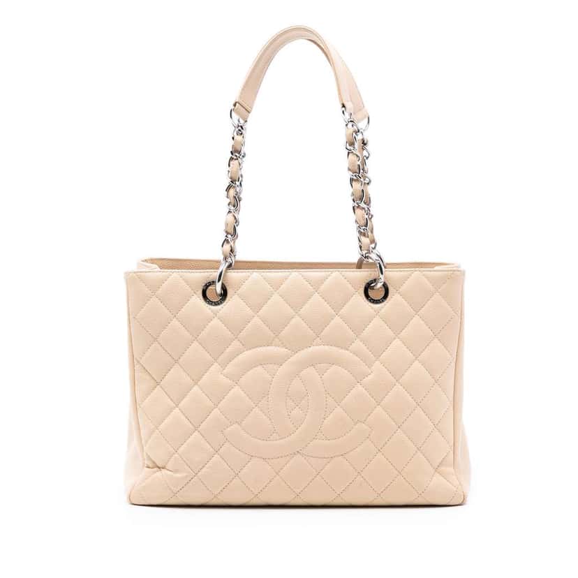 Chanel Caviar Grand Shopping Tote Brown Leather Very good condition - Front View