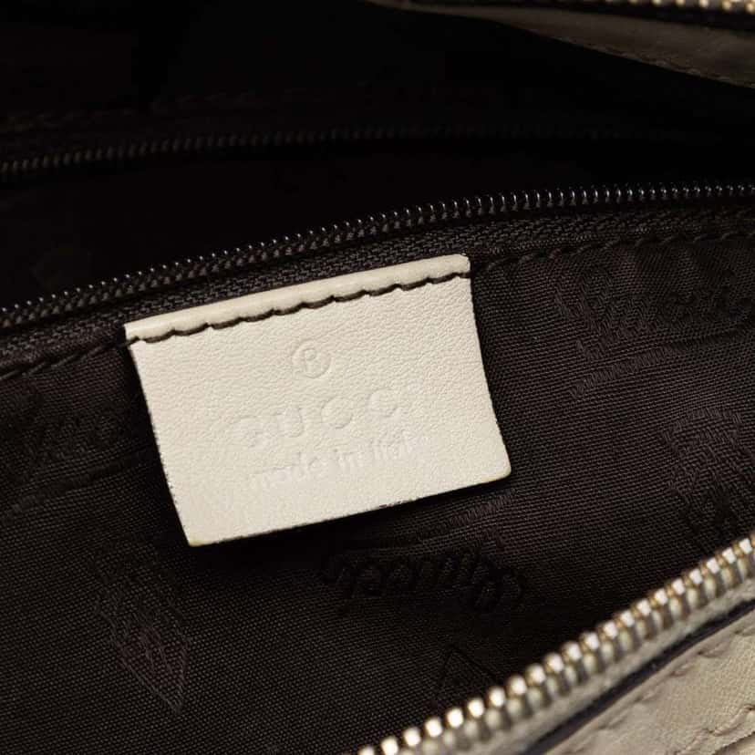 Gucci Guccissima Sukey Satchel White Leather Good condition - Box View