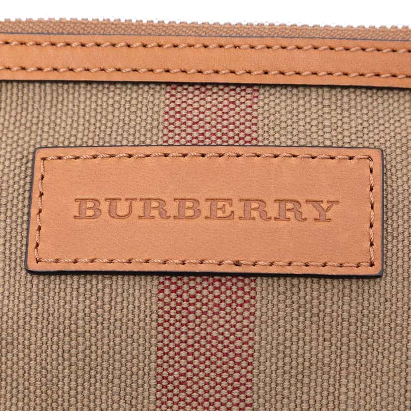 Burberry Mini Mega Check Canvas Ashby Tassel Bucket Bag Brown Canvas Good condition - Box View