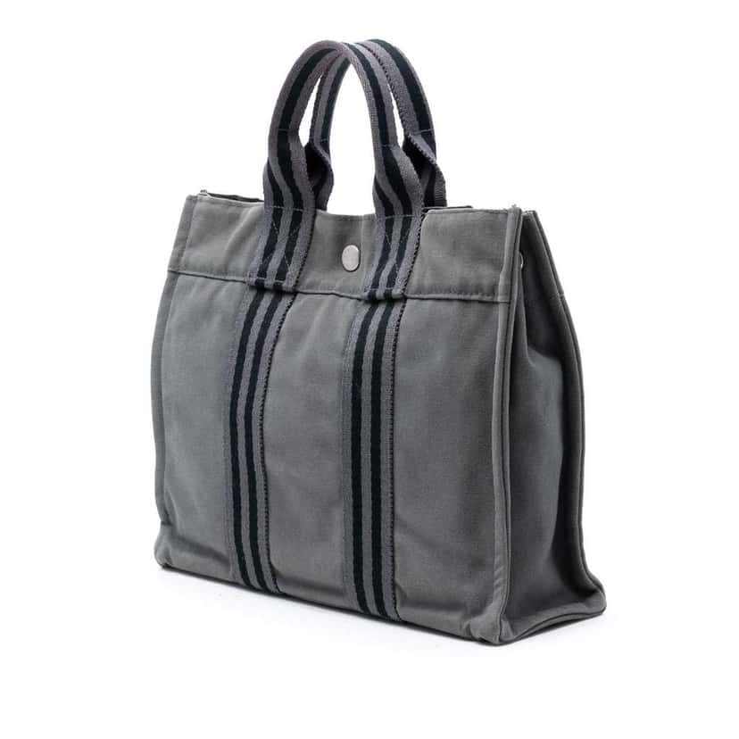Hermès Canvas Fourre Tout PM Grey Canvas Good condition - Back View
