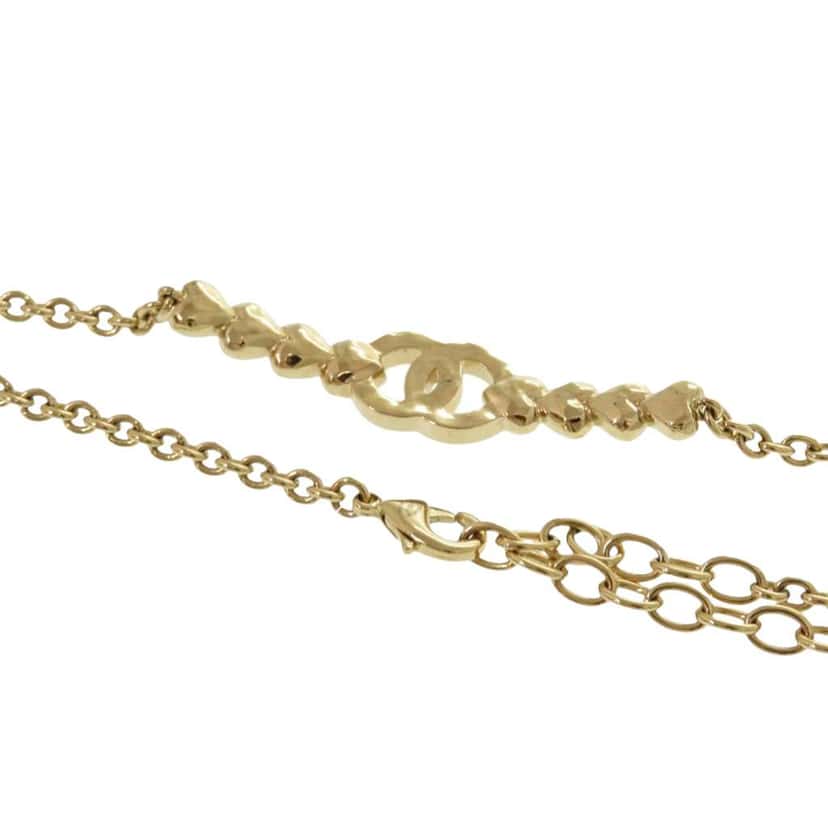 Chanel Gold Plated CC Crystal Choker Necklace Gold Metal Good condition - Box View