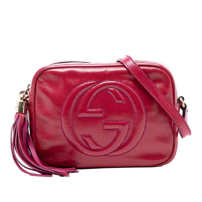 Gucci Patent Soho Disco Crossbody Pink Leather Very good condition - Front View