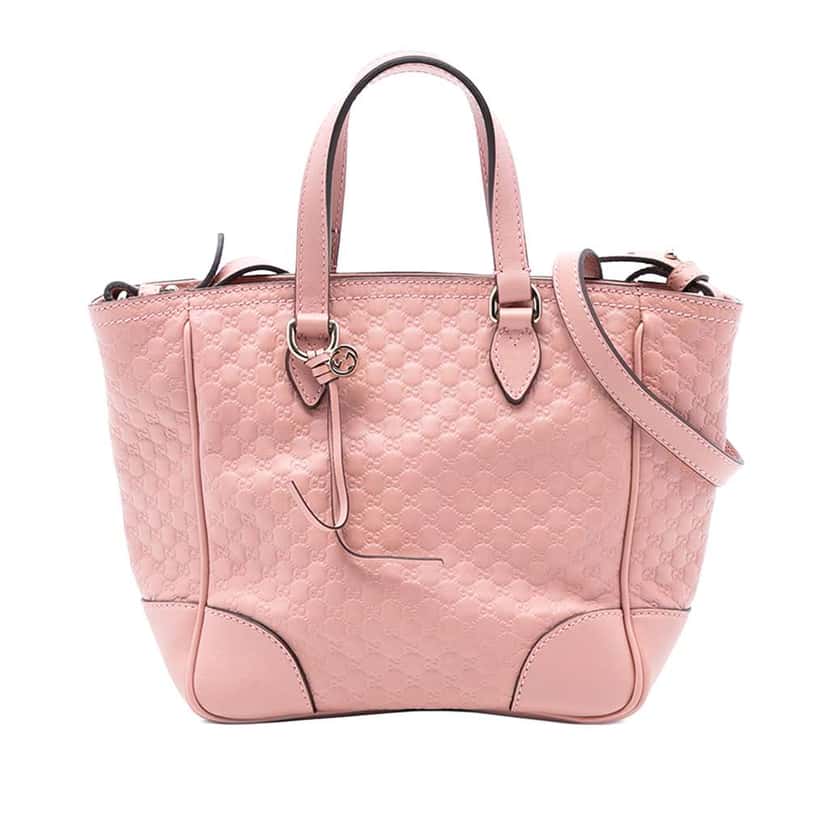 Gucci Small Microguccissima Bree Satchel Pink Leather Good condition - Front View