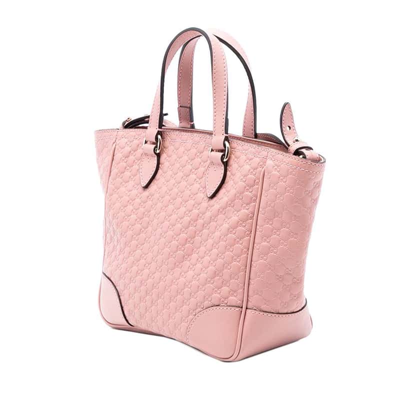 Gucci Small Microguccissima Bree Satchel Pink Leather Good condition - Back View
