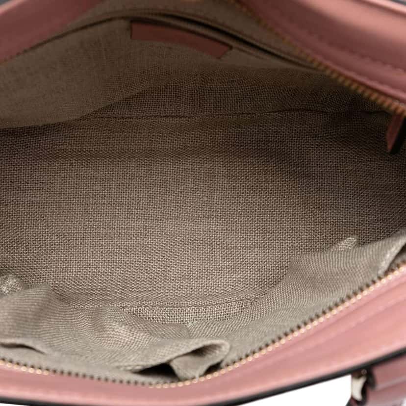 Gucci Small Microguccissima Bree Satchel Pink Leather Good condition - Model View