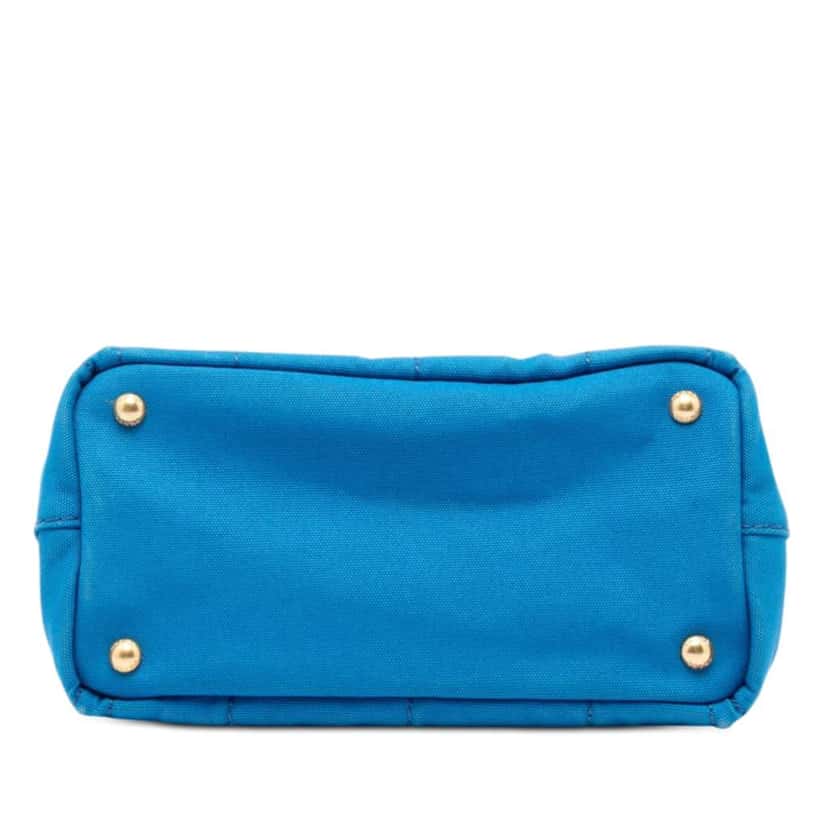 Prada Small Canvas Canapa Logo Satchel Blue Canvas Good condition - Inside View