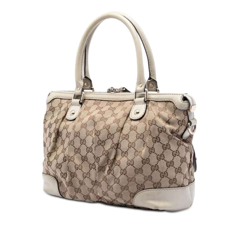 Gucci GG Canvas Sukey Satchel Beige Canvas Good condition - Back View