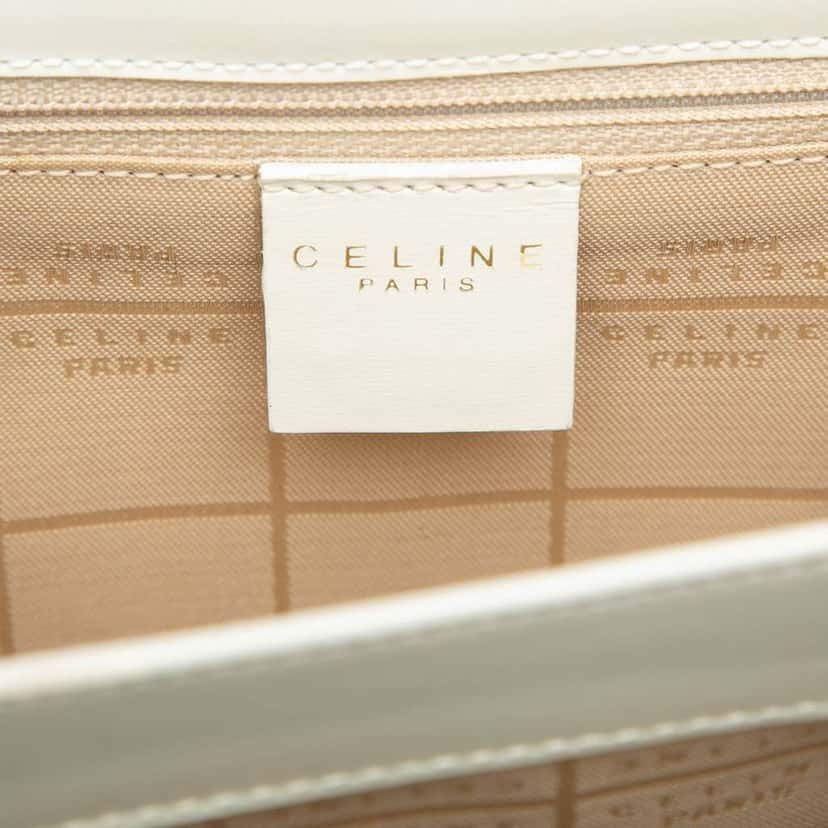 Celine Leather Horseshoe Shoulder Bag White Leather Good condition - Box View