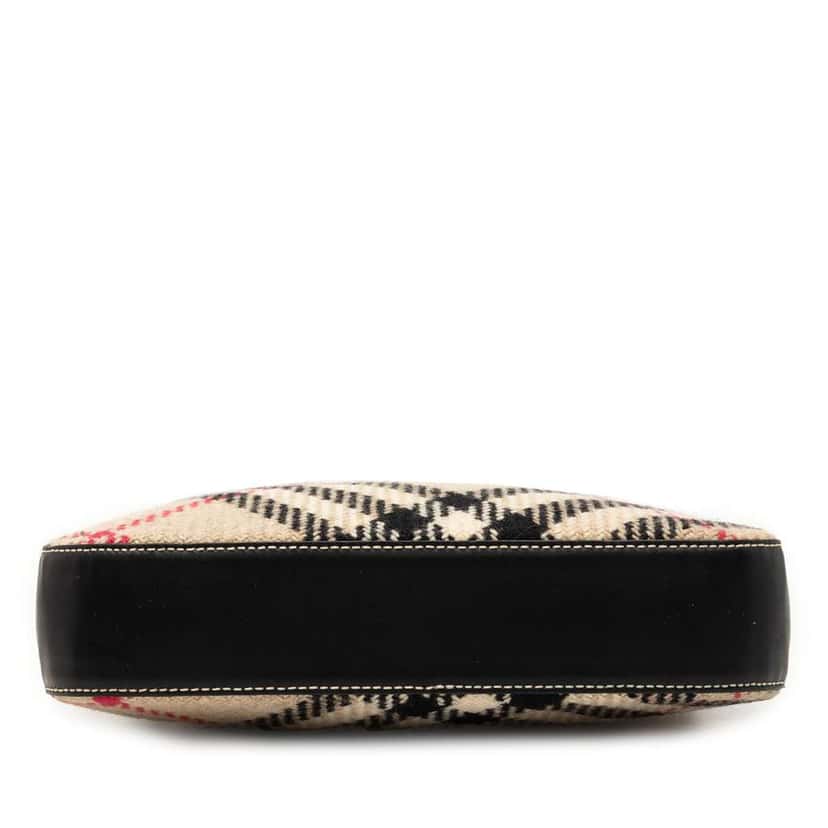 Burberry Super Nova Check Wool Crossbody Beige Wool Good condition - Inside View