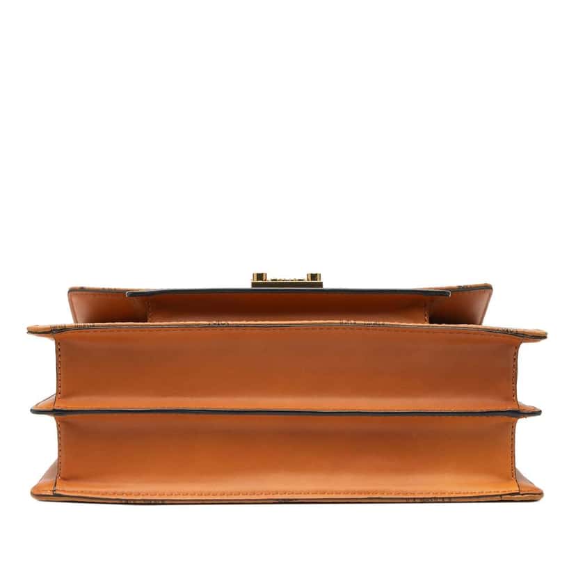 Mcm Medium Visetos Coated Canvas Patricia Pocket Top Handle Bag Brown Canvas Good condition - Inside View