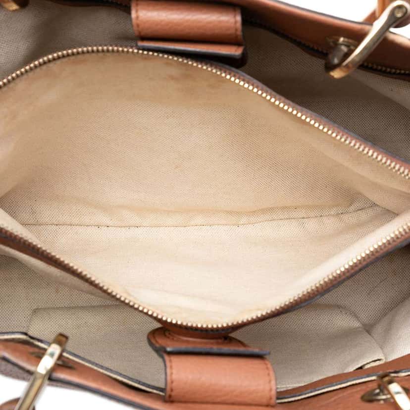 Gucci Medium Calfskin Bamboo Shopper Satchel Brown Leather Good condition - Model View