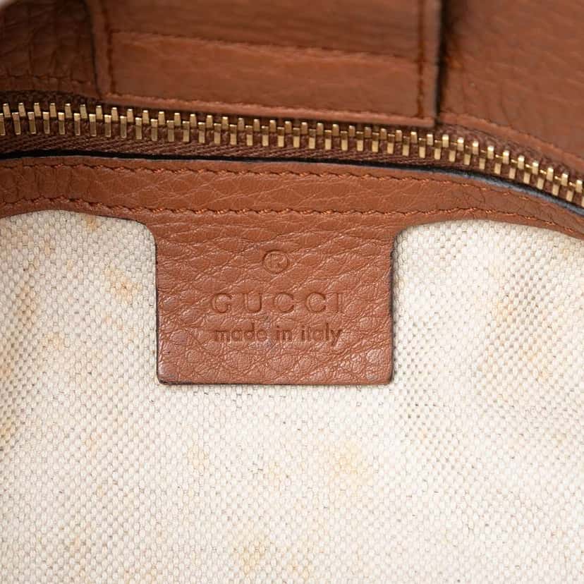 Gucci Medium Calfskin Bamboo Shopper Satchel Brown Leather Good condition - Box View