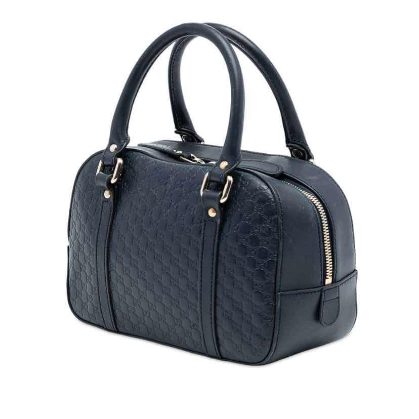 Gucci Small Microguccissima Bree Satchel Blue Leather Good condition - Back View