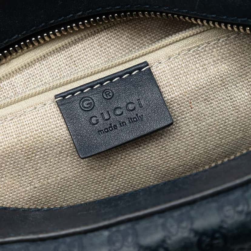 Gucci Small Microguccissima Bree Satchel Blue Leather Good condition - Box View